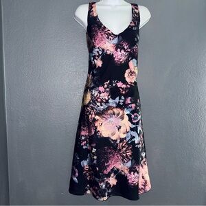 New w $249 Tags Kevin Hall Studio Black Purple Floral Slip Evening Dress Small 4